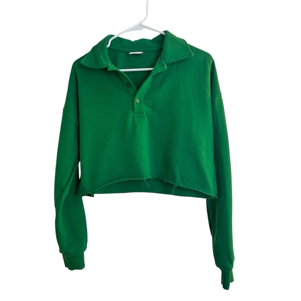 Sunday Best CROPPED FLEECE POLO size Small